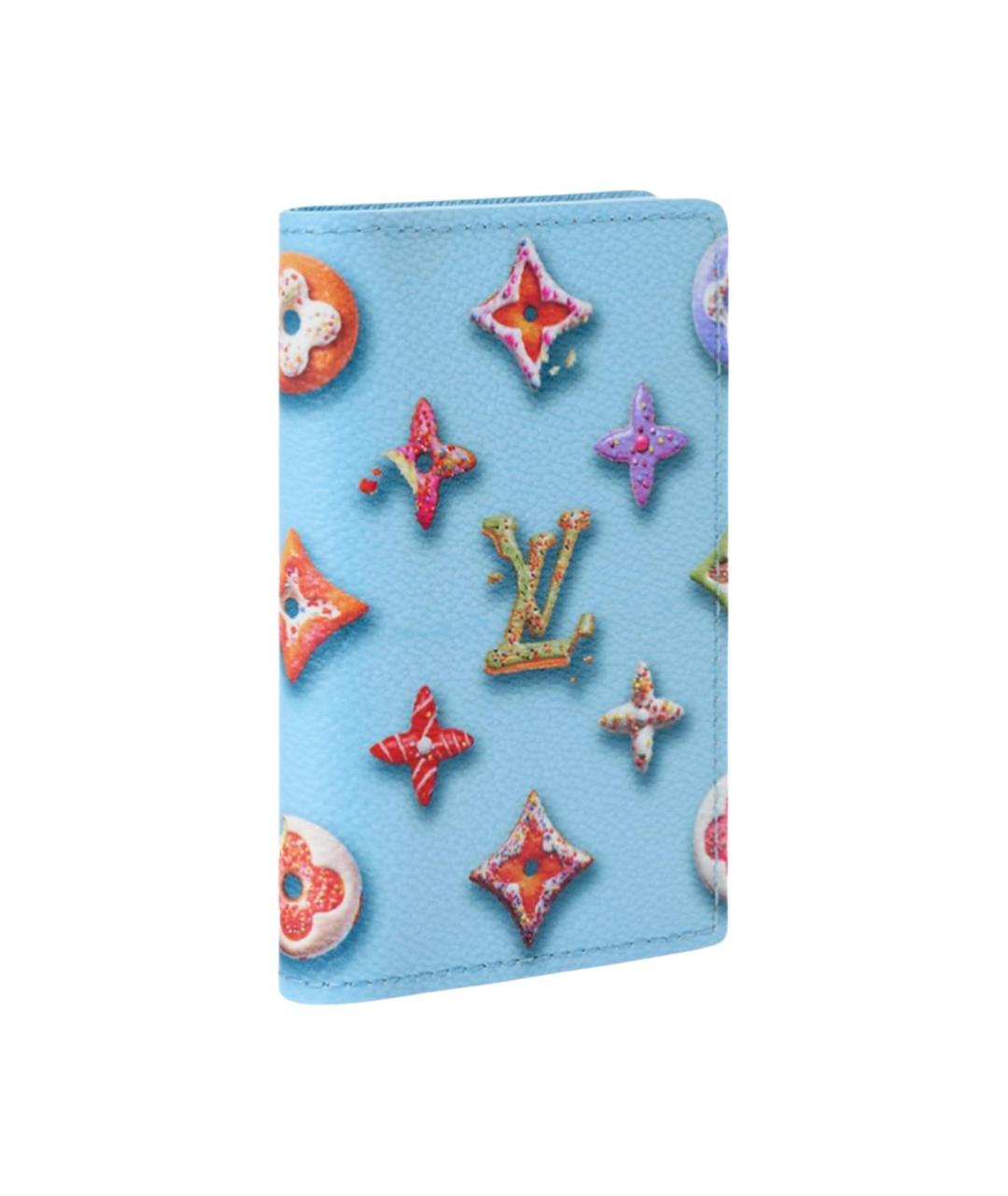 LOUIS VUITTON Синий кожаный кардхолдер, фото 2