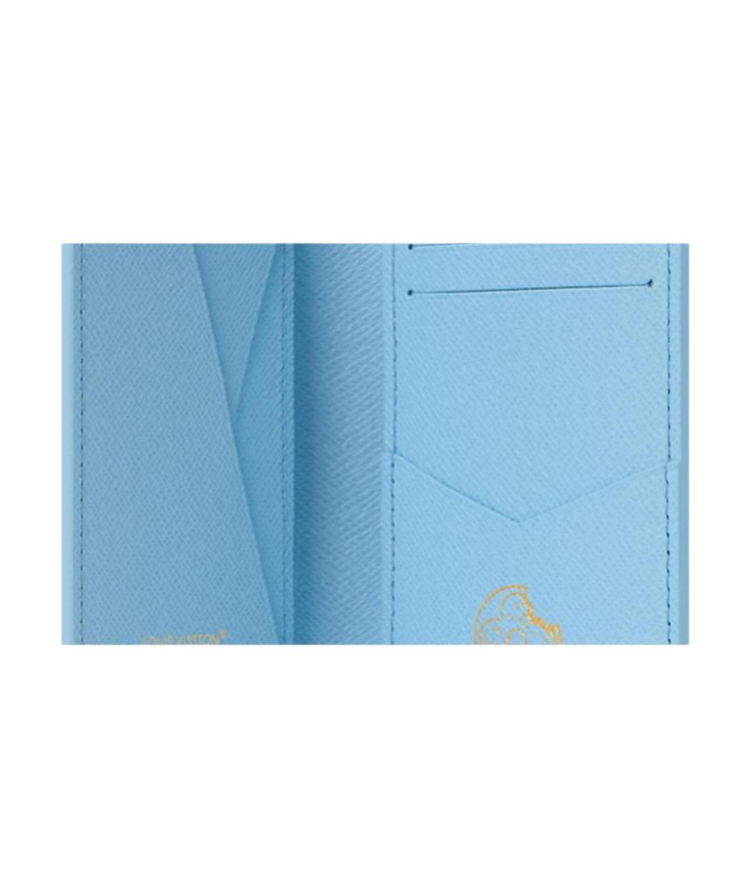 LOUIS VUITTON Синий кожаный кардхолдер, фото 5