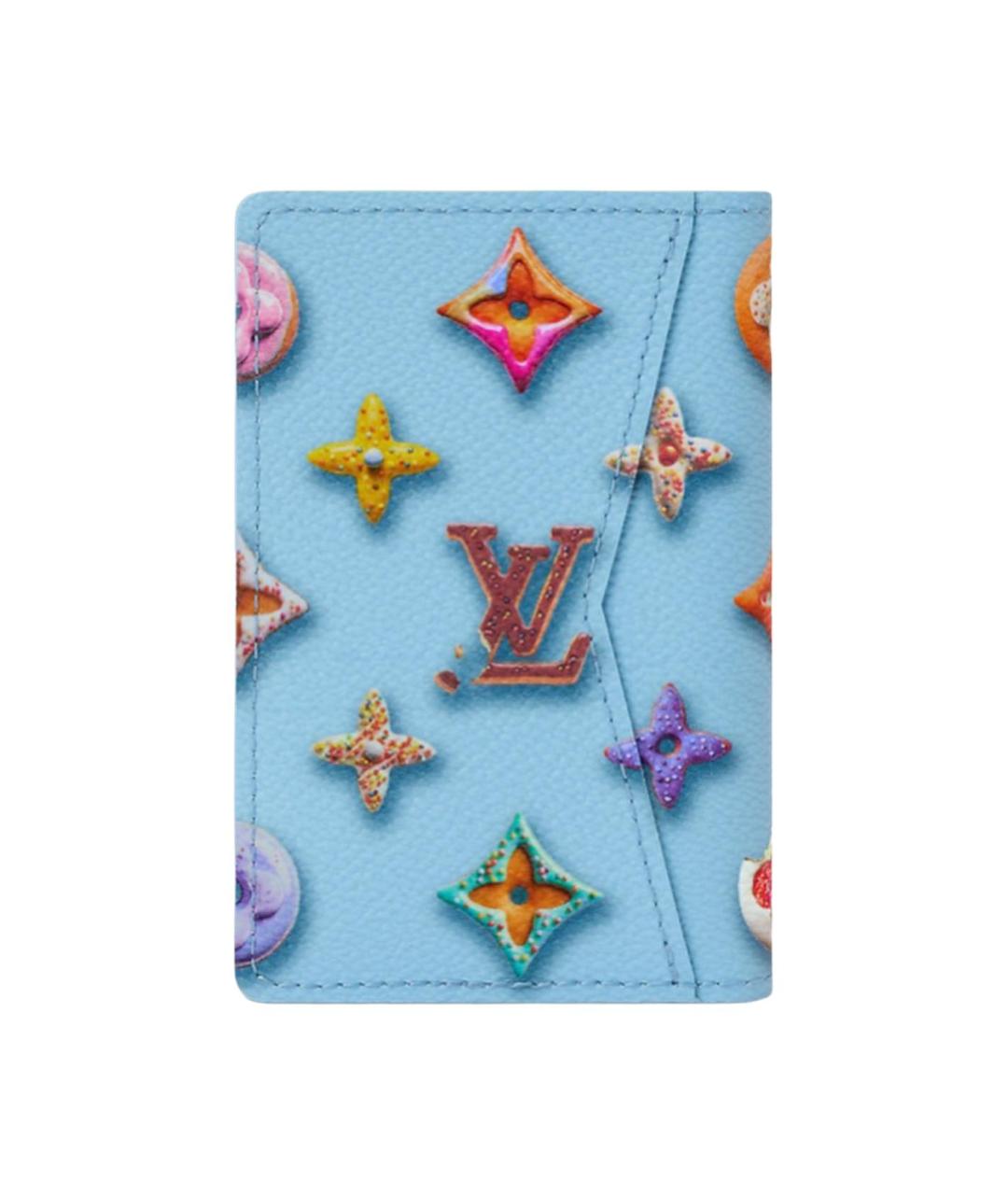 LOUIS VUITTON Синий кожаный кардхолдер, фото 3