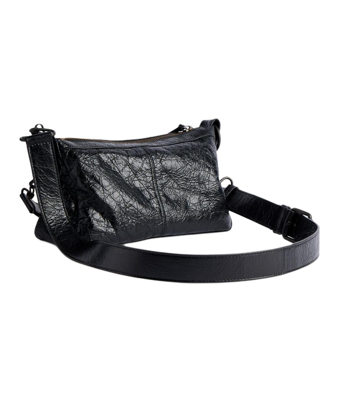 BALENCIAGA Черная кожаная сумка через плечо, фото 3