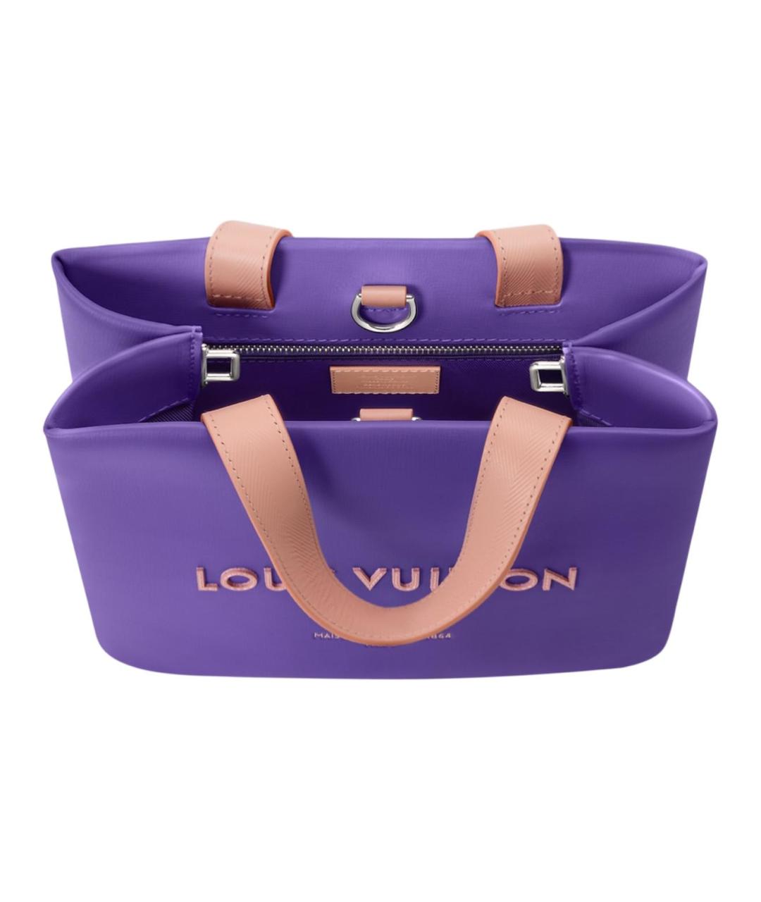 LOUIS VUITTON Фиолетовая кожаная сумка тоут, фото 4