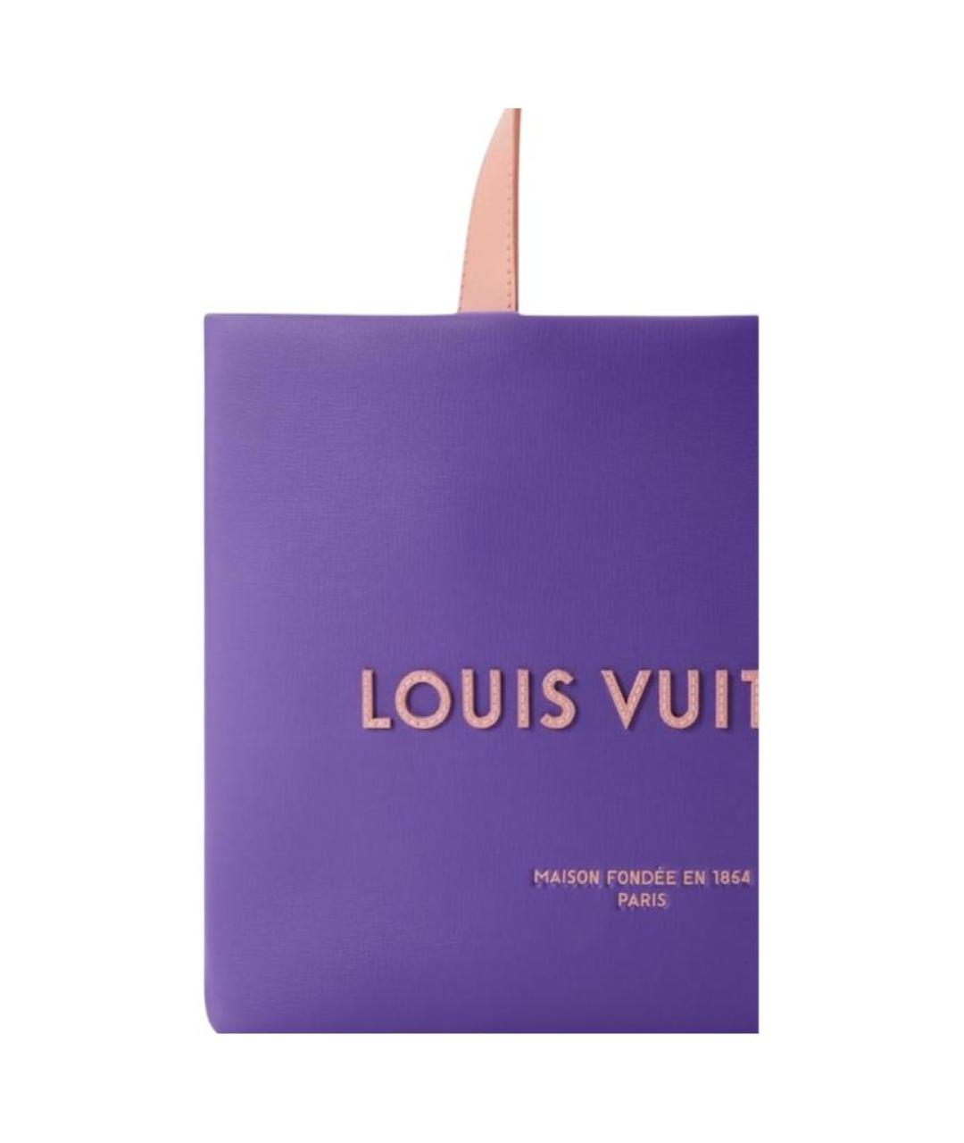 LOUIS VUITTON Фиолетовая кожаная сумка тоут, фото 5