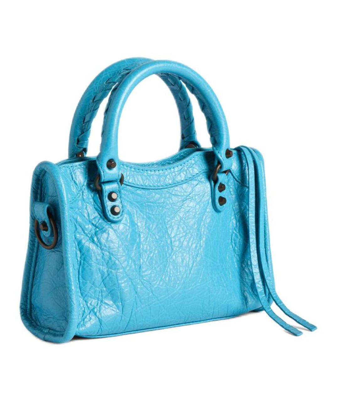 BALENCIAGA Синяя кожаная сумка через плечо, фото 4