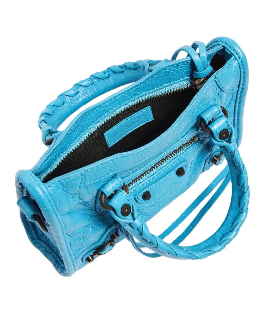BALENCIAGA Синяя кожаная сумка через плечо, фото 5
