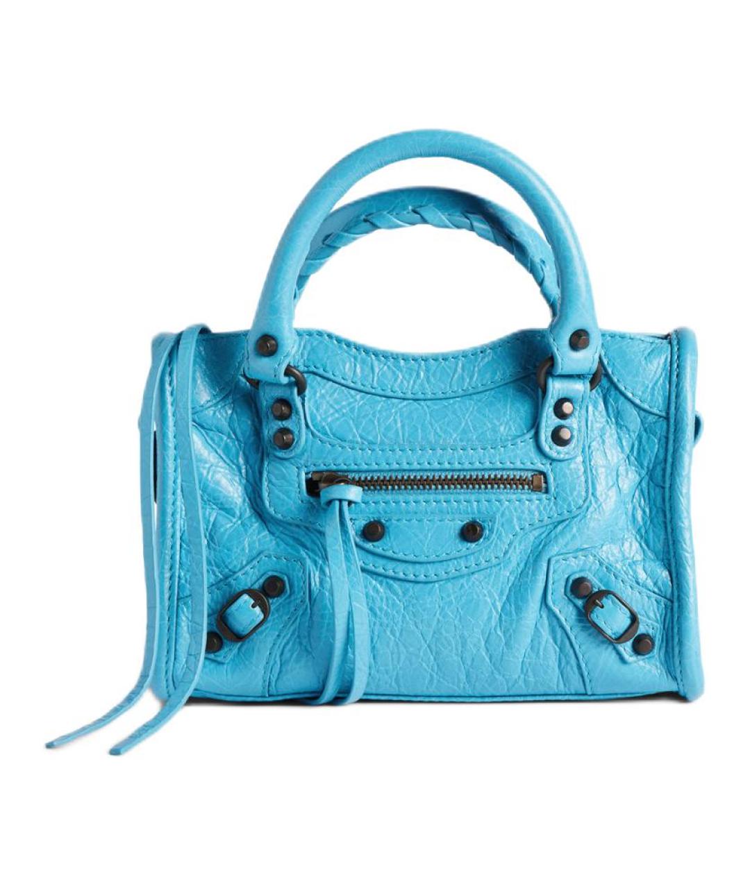 BALENCIAGA Синяя кожаная сумка через плечо, фото 1