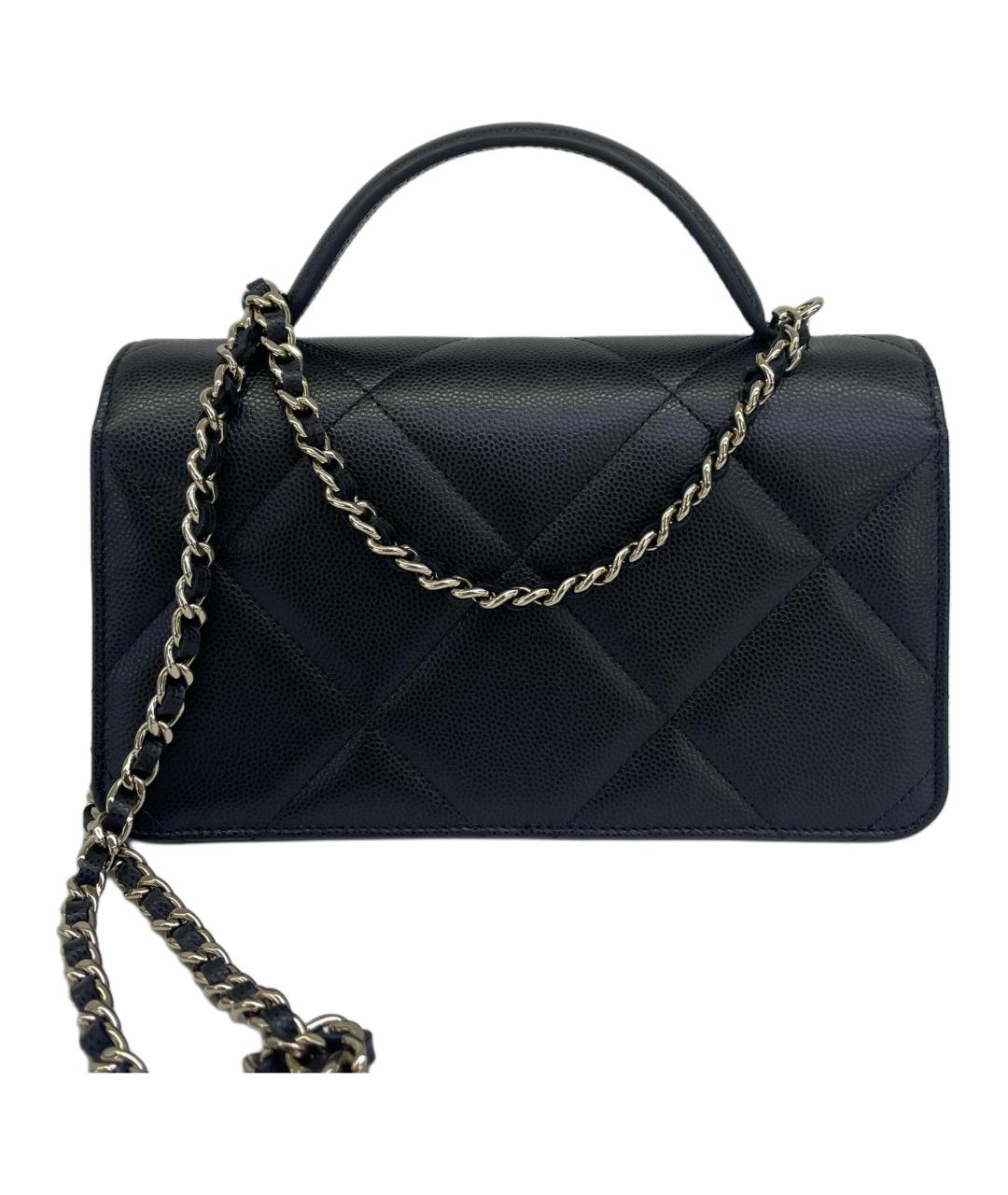 CHANEL Черная кожаная сумка через плечо, фото 3