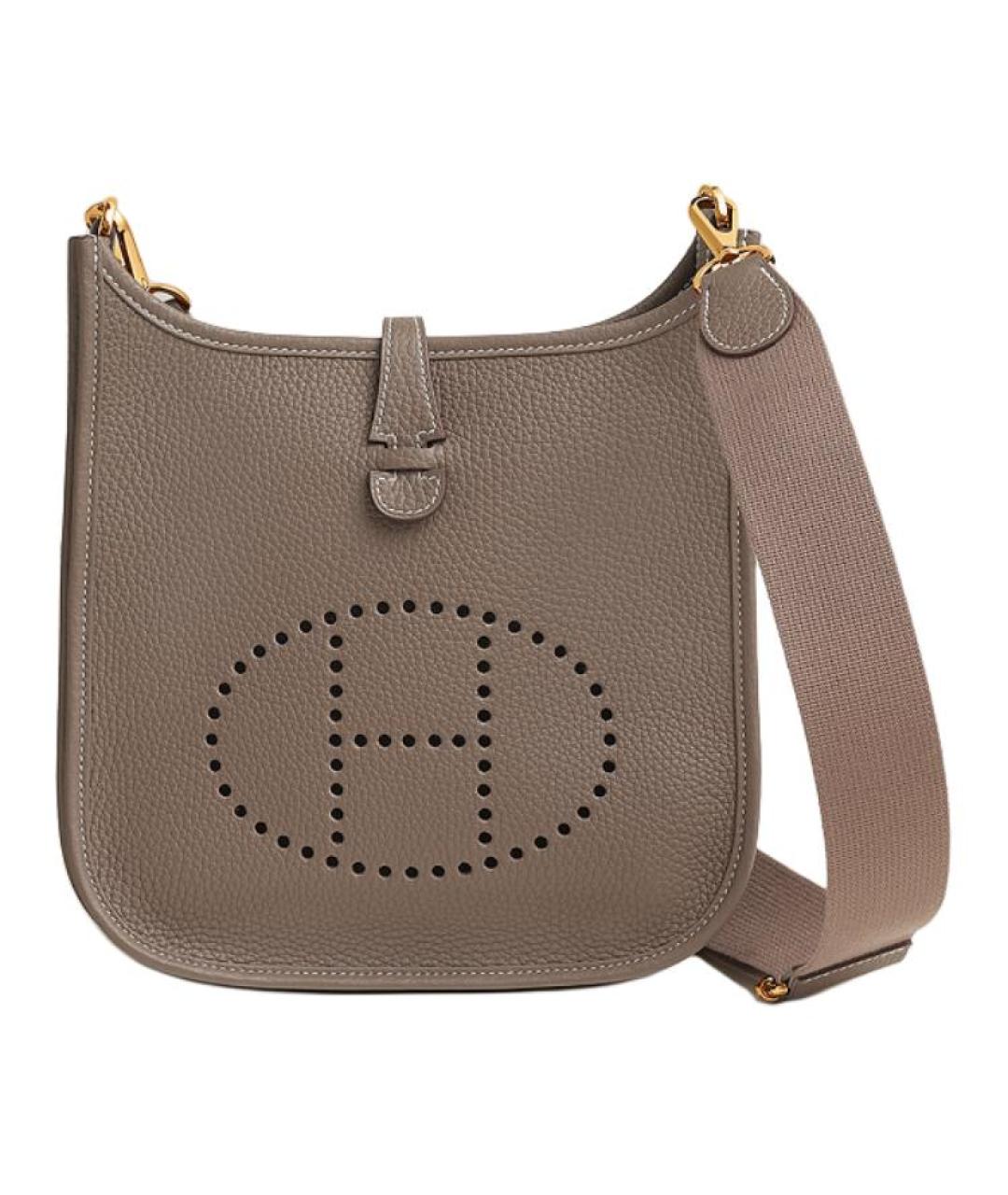 HERMES Серая кожаная сумка через плечо, фото 1