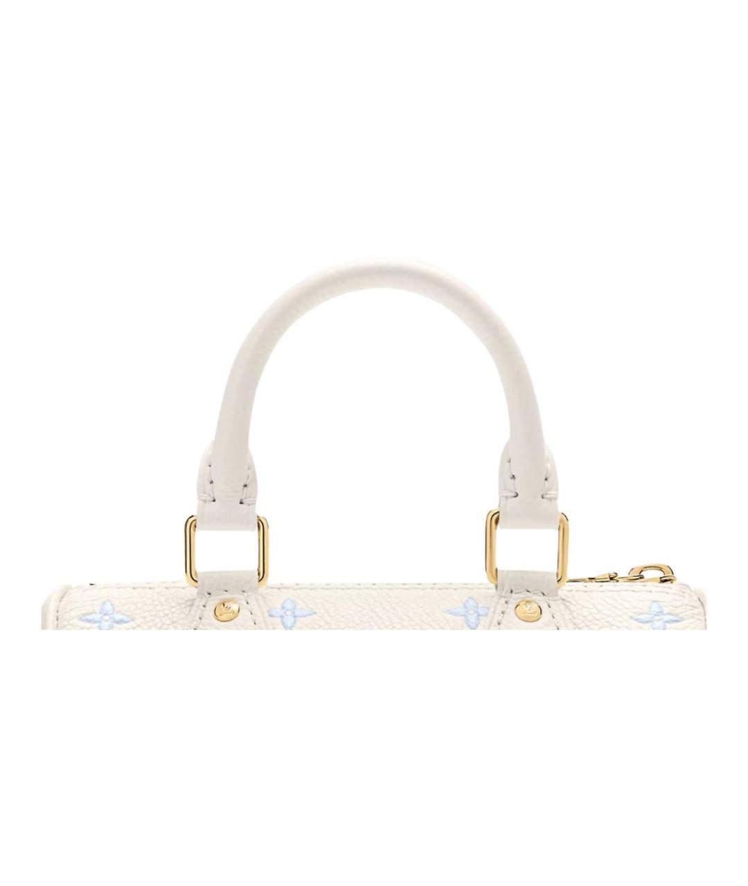 LOUIS VUITTON Белая кожаная сумка тоут, фото 5