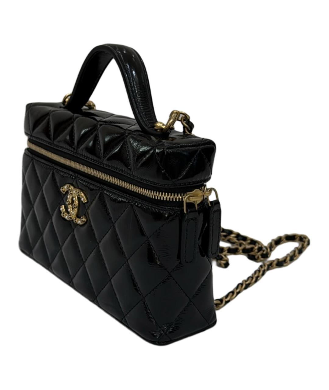 CHANEL Черная кожаная сумка с короткими ручками, фото 2