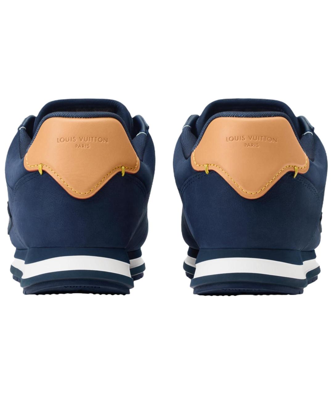 LOUIS VUITTON Темно-синие кожаные низкие кроссовки / кеды, фото 5