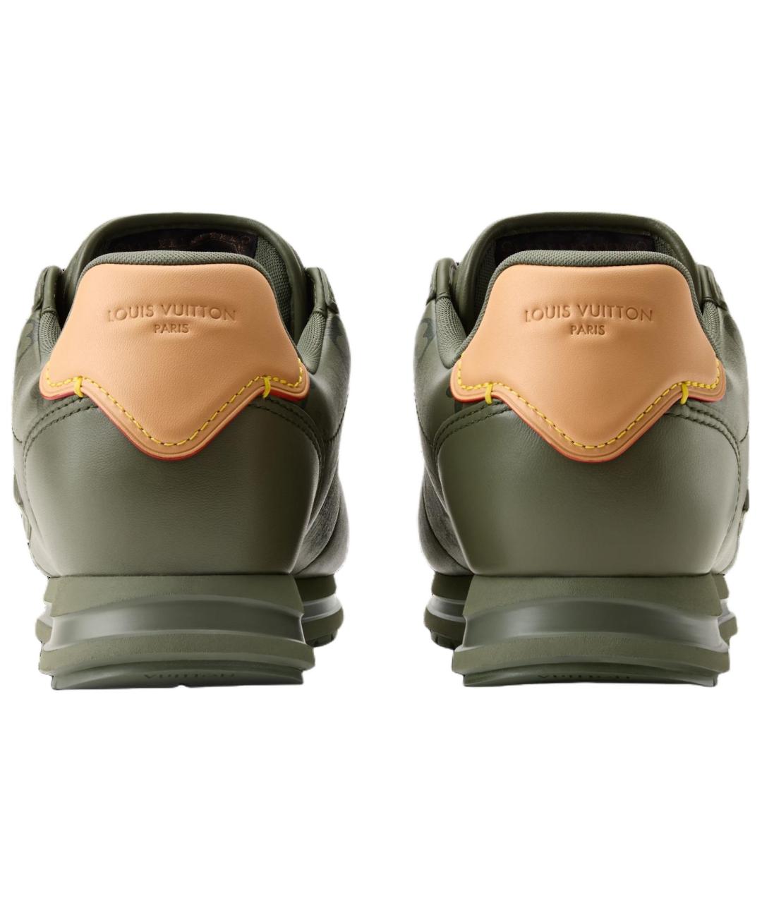LOUIS VUITTON Зеленые кожаные низкие кроссовки / кеды, фото 5
