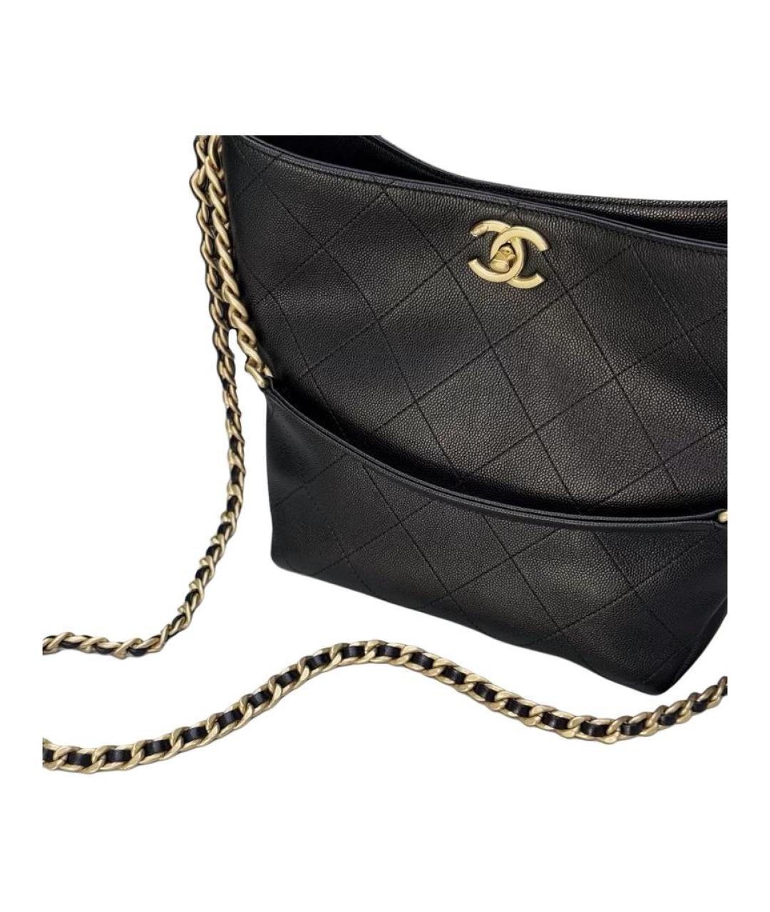 CHANEL Черная кожаная сумка через плечо, фото 3