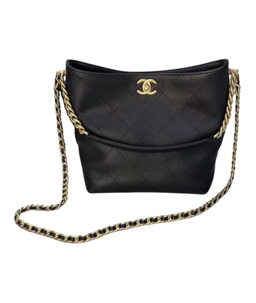 CHANEL Черная кожаная сумка через плечо, фото 6