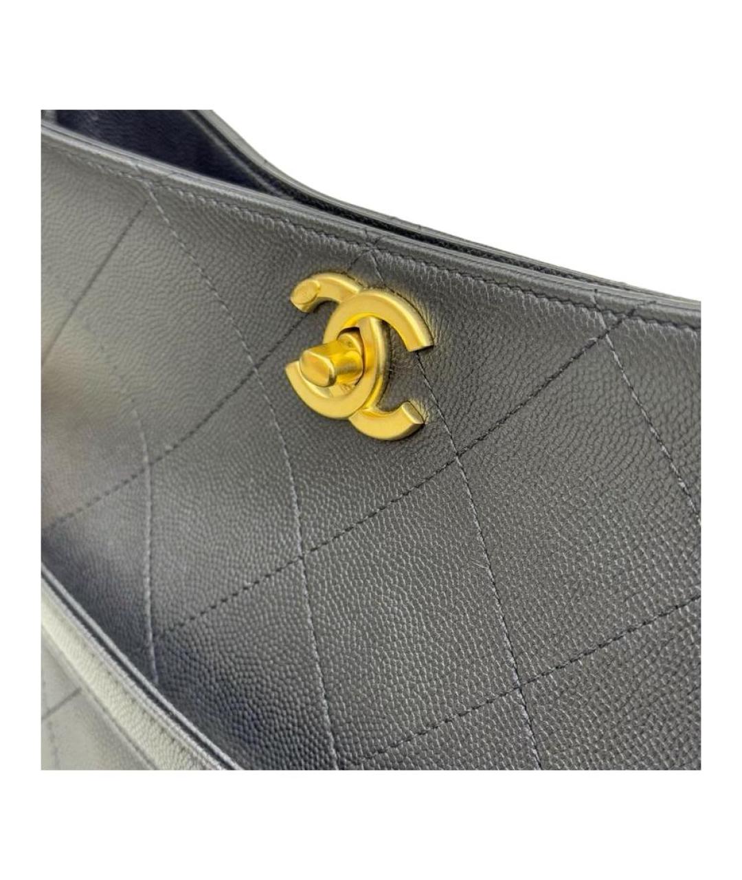 CHANEL Черная кожаная сумка через плечо, фото 4