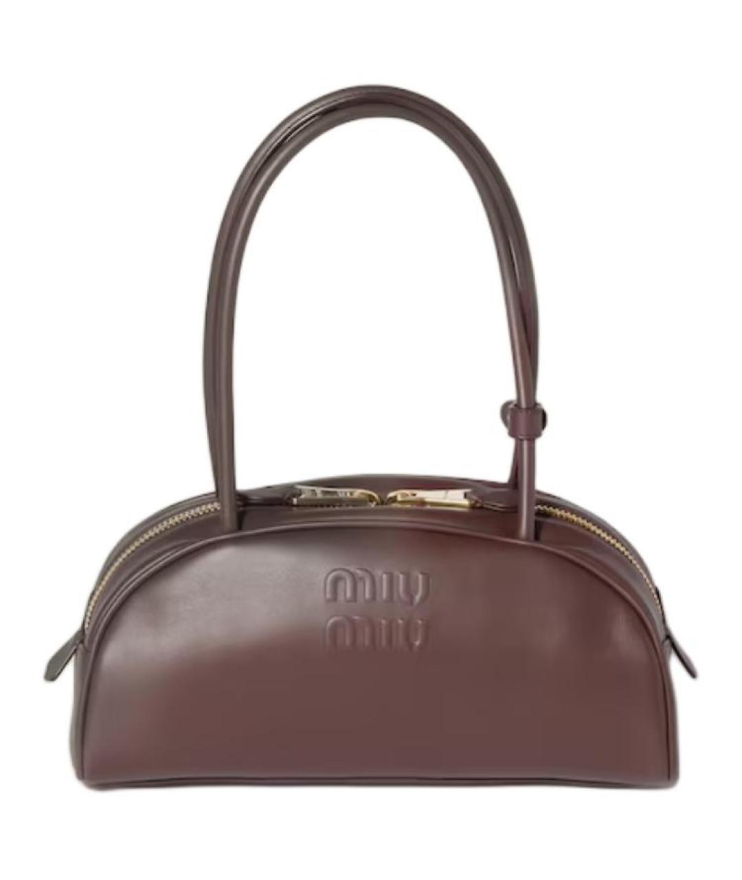 MIU MIU Коричневая кожаная сумка через плечо, фото 1