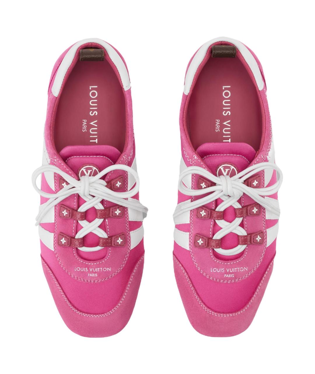 LOUIS VUITTON Розовые нубуковые кеды, фото 4