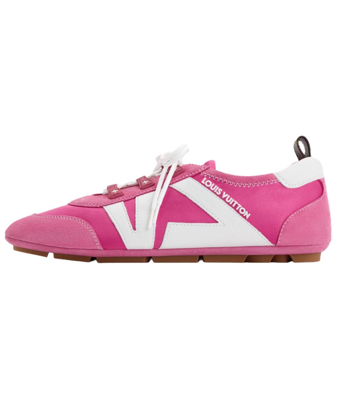 LOUIS VUITTON Розовые нубуковые кеды, фото 2