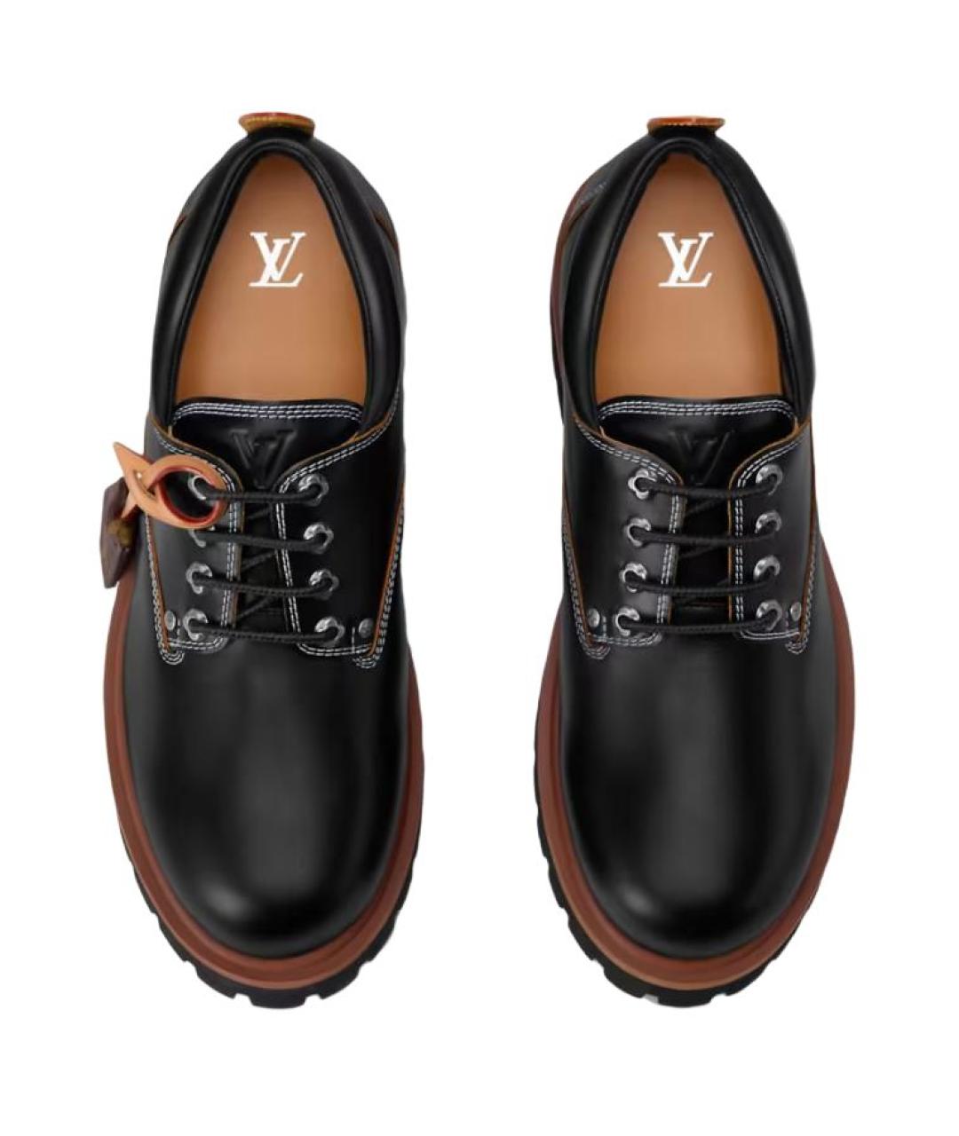 LOUIS VUITTON Черные кожаные лоферы, фото 4