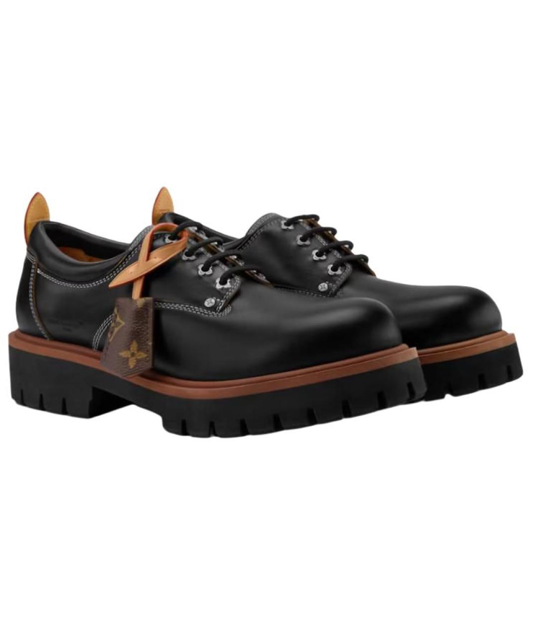 LOUIS VUITTON Черные кожаные лоферы, фото 3