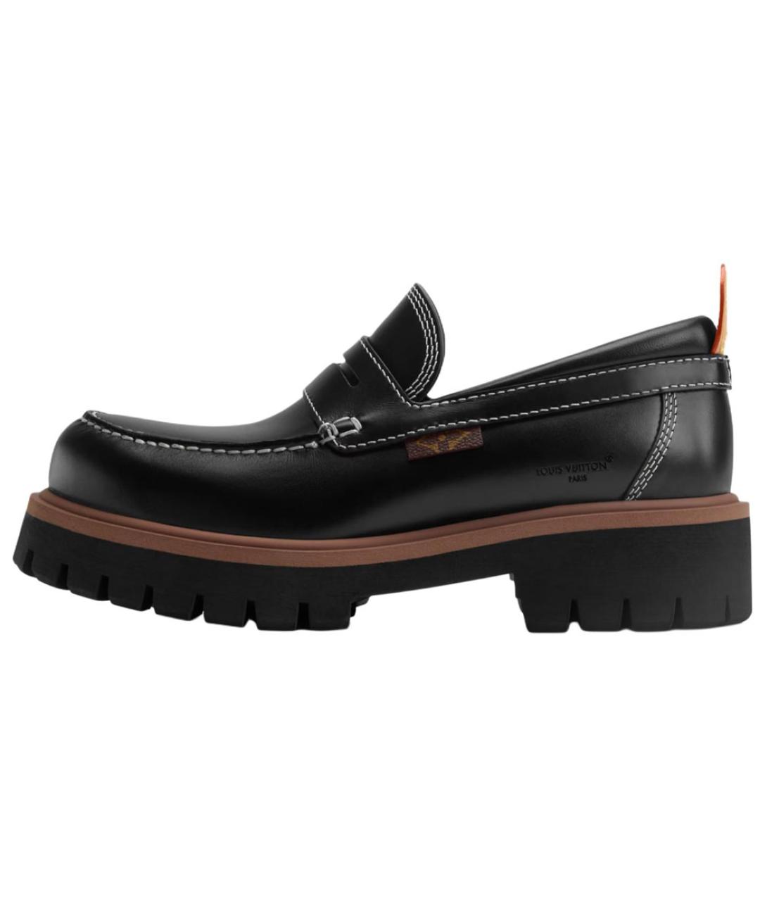 LOUIS VUITTON Черные кожаные лоферы, фото 2