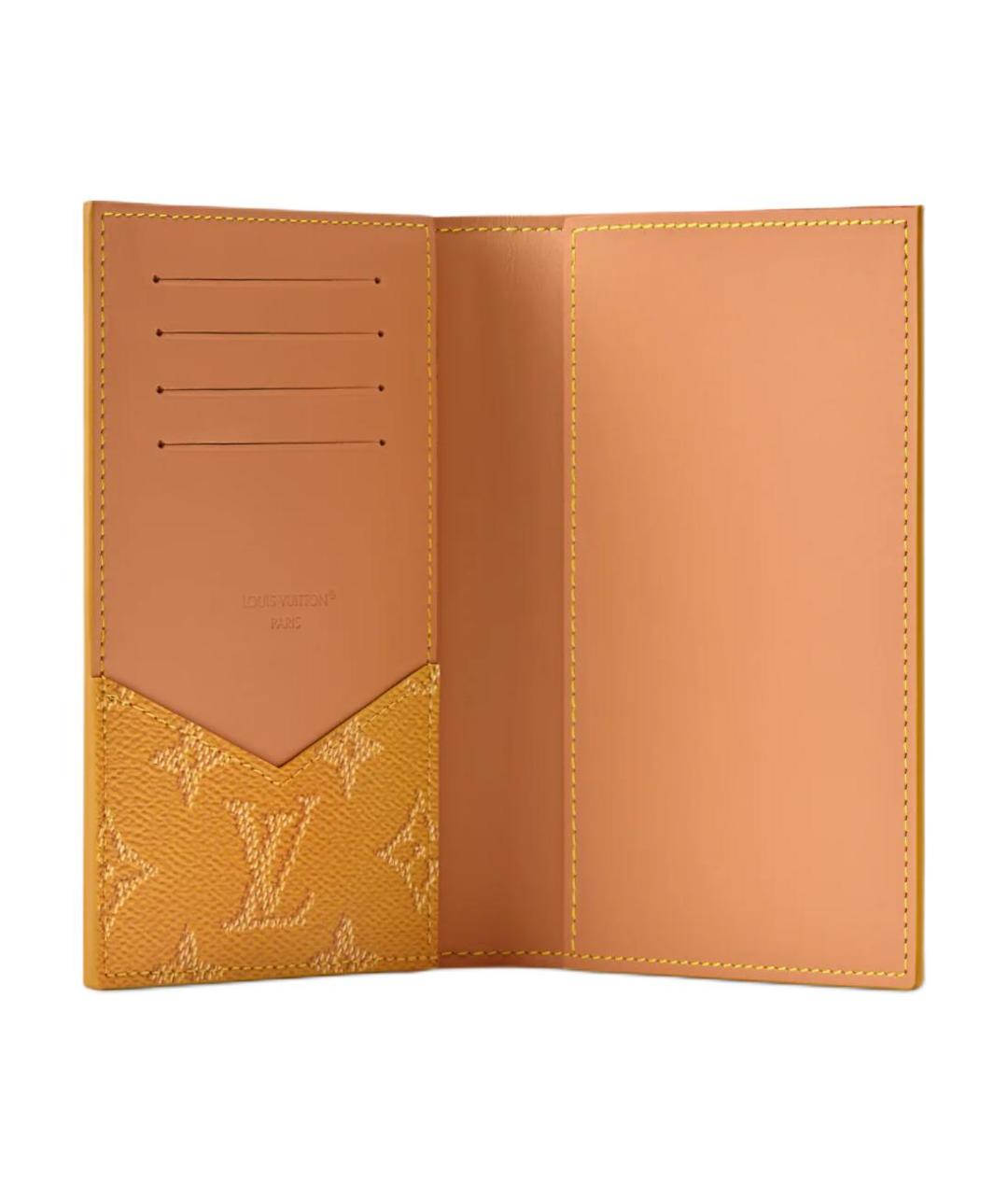 LOUIS VUITTON Желтая кожаная папка для документов, фото 4