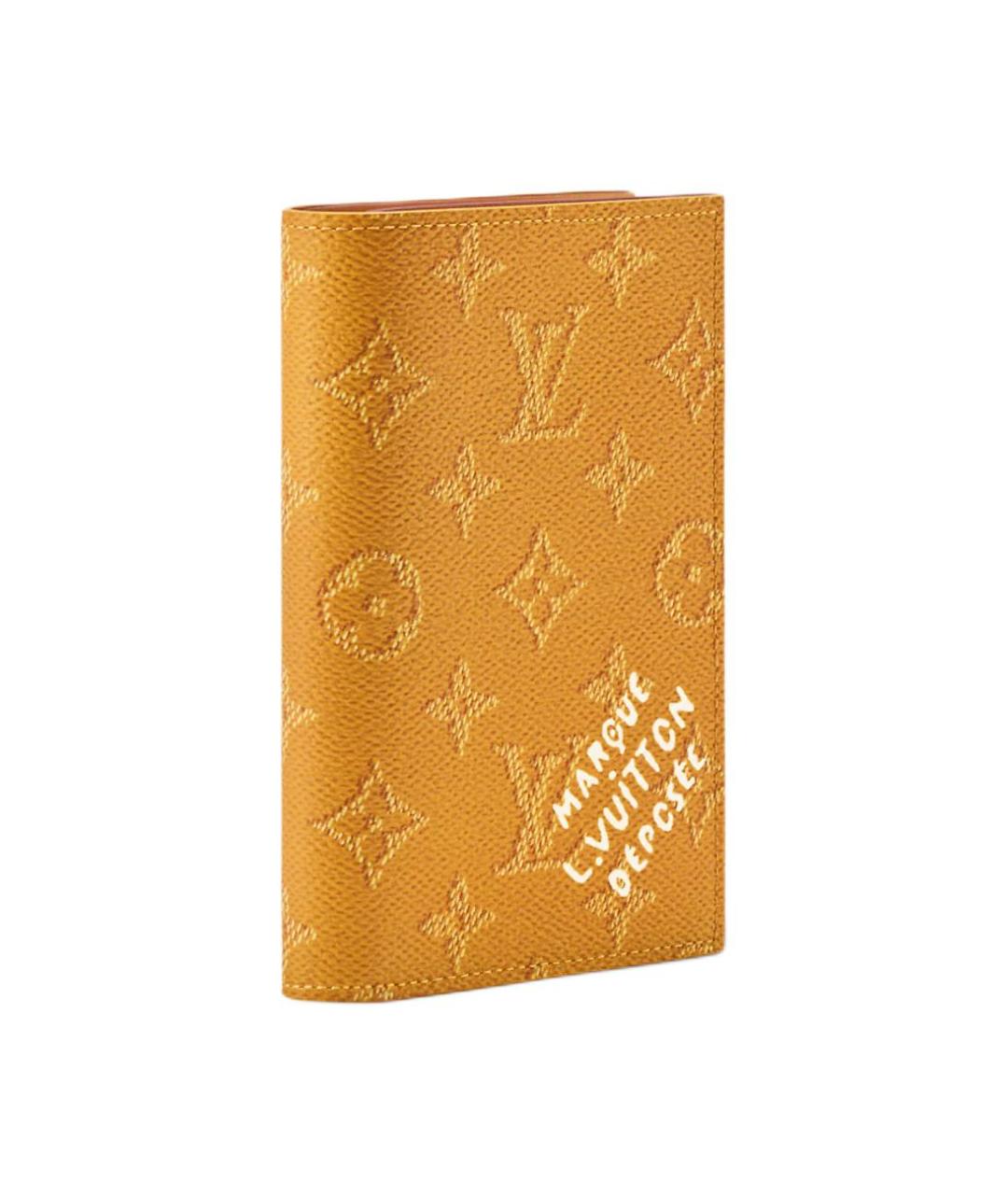 LOUIS VUITTON Желтая кожаная папка для документов, фото 2