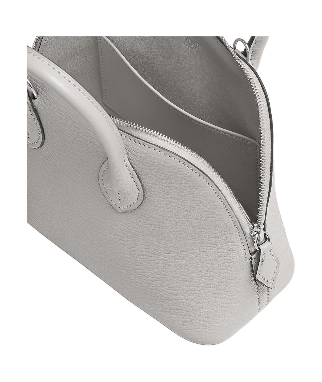 HERMES Серая кожаная сумка через плечо, фото 4