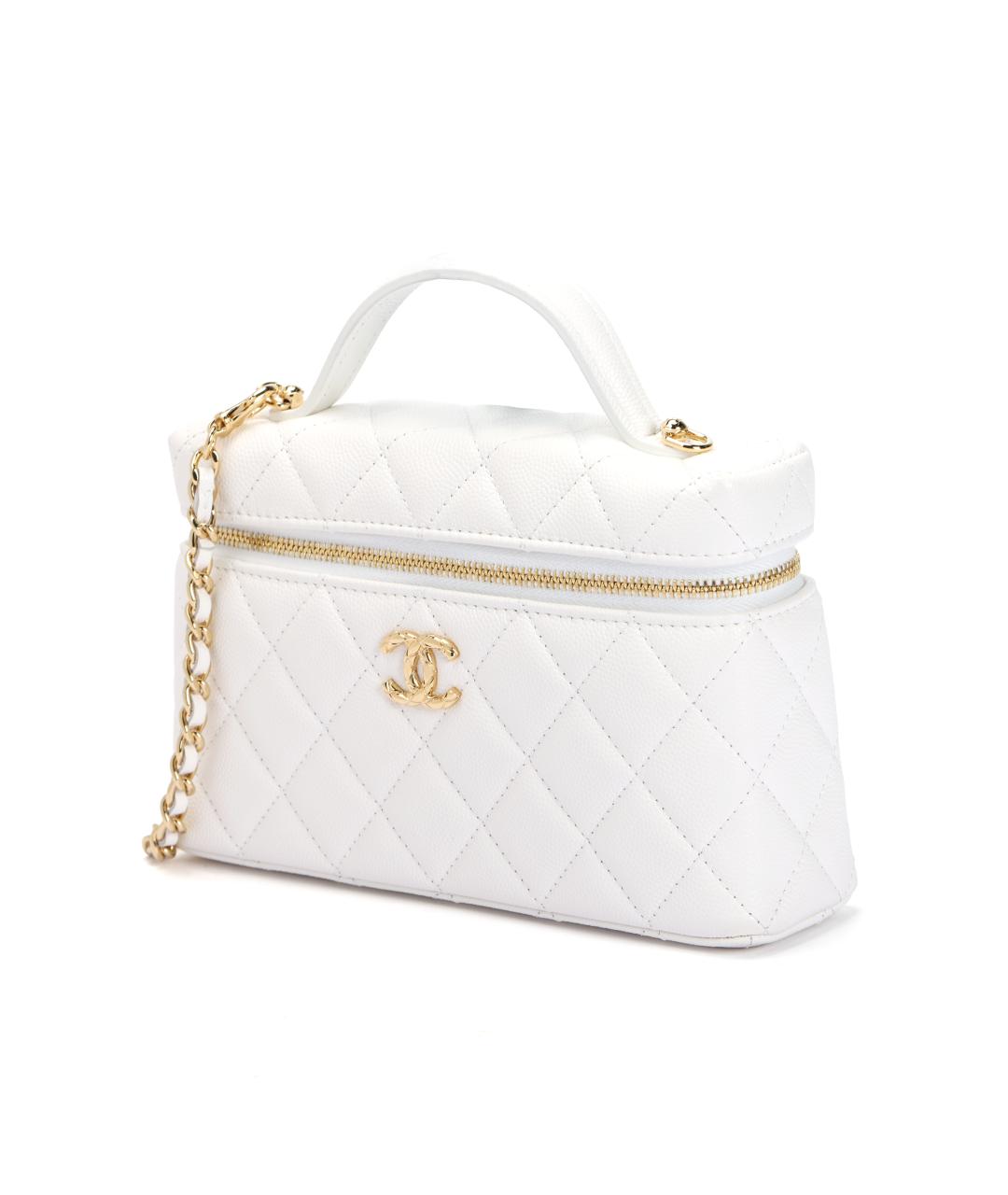 CHANEL Белая кожаная сумка через плечо, фото 2