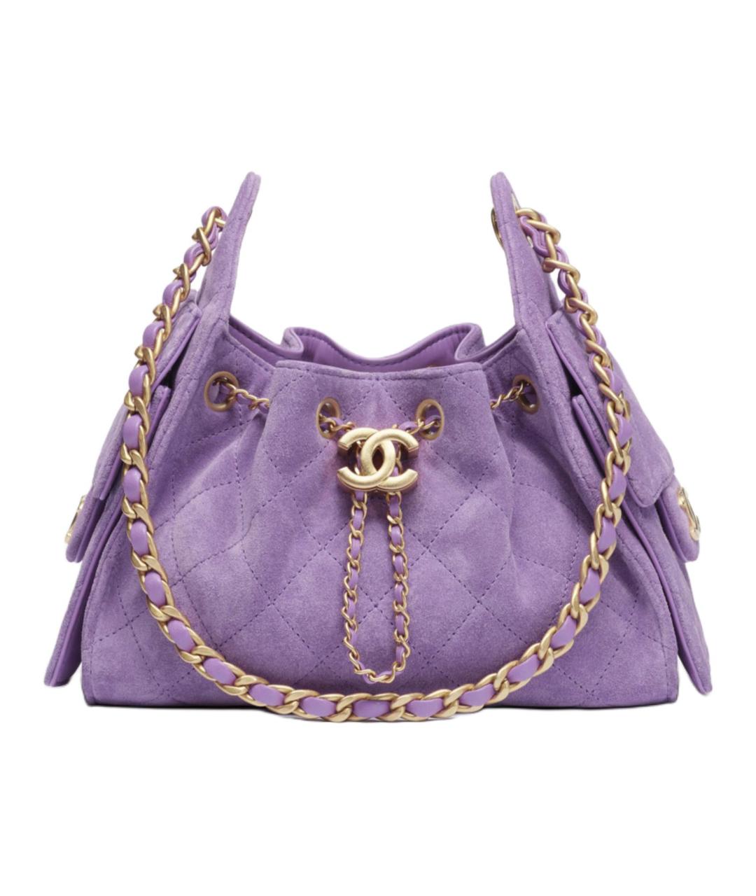 CHANEL Фиолетовая замшевая сумка через плечо, фото 6