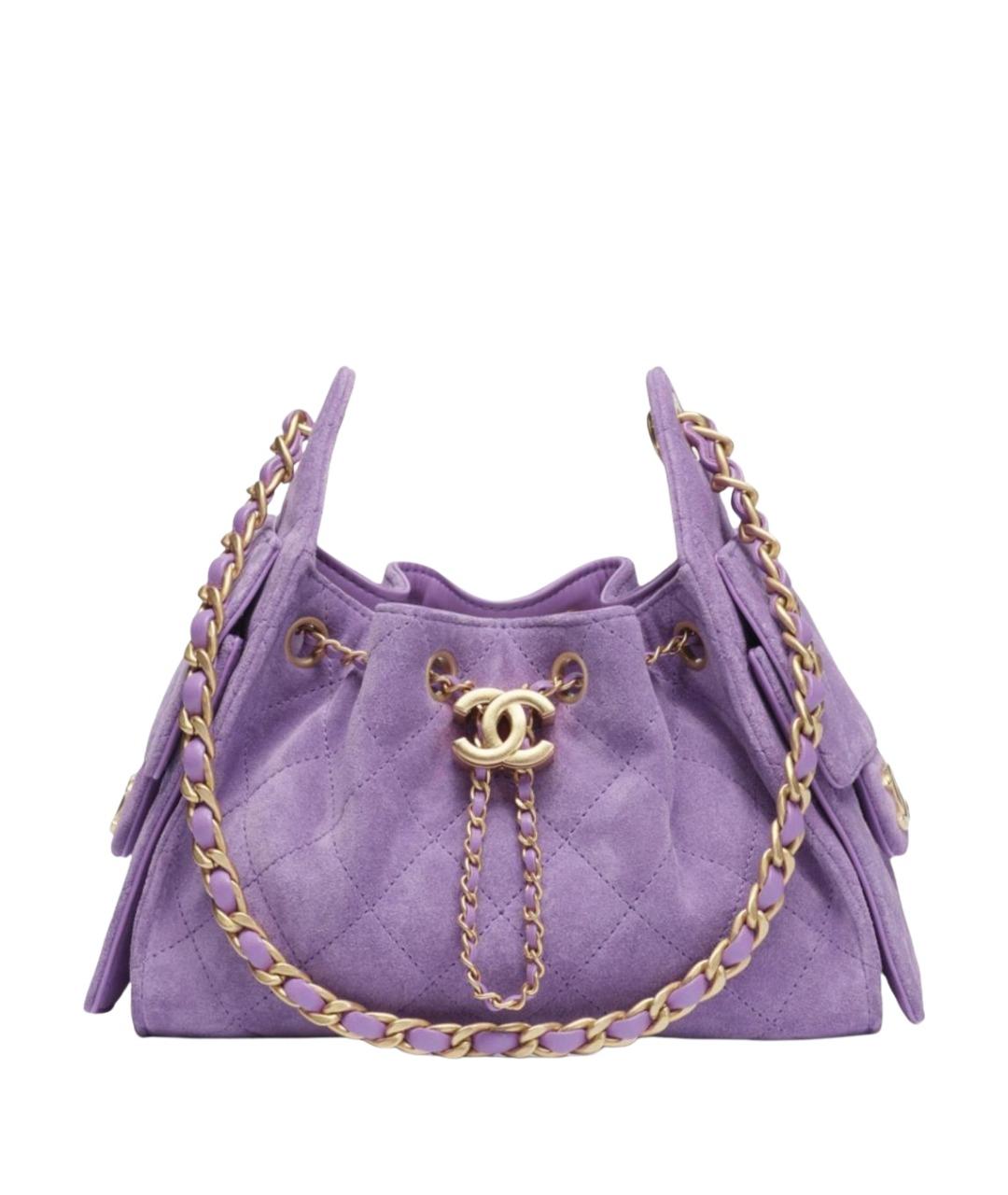 CHANEL Фиолетовая замшевая сумка через плечо, фото 1