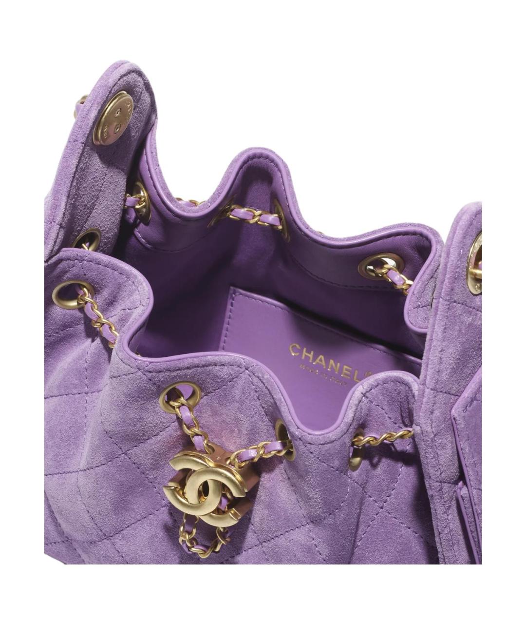 CHANEL Фиолетовая замшевая сумка через плечо, фото 5