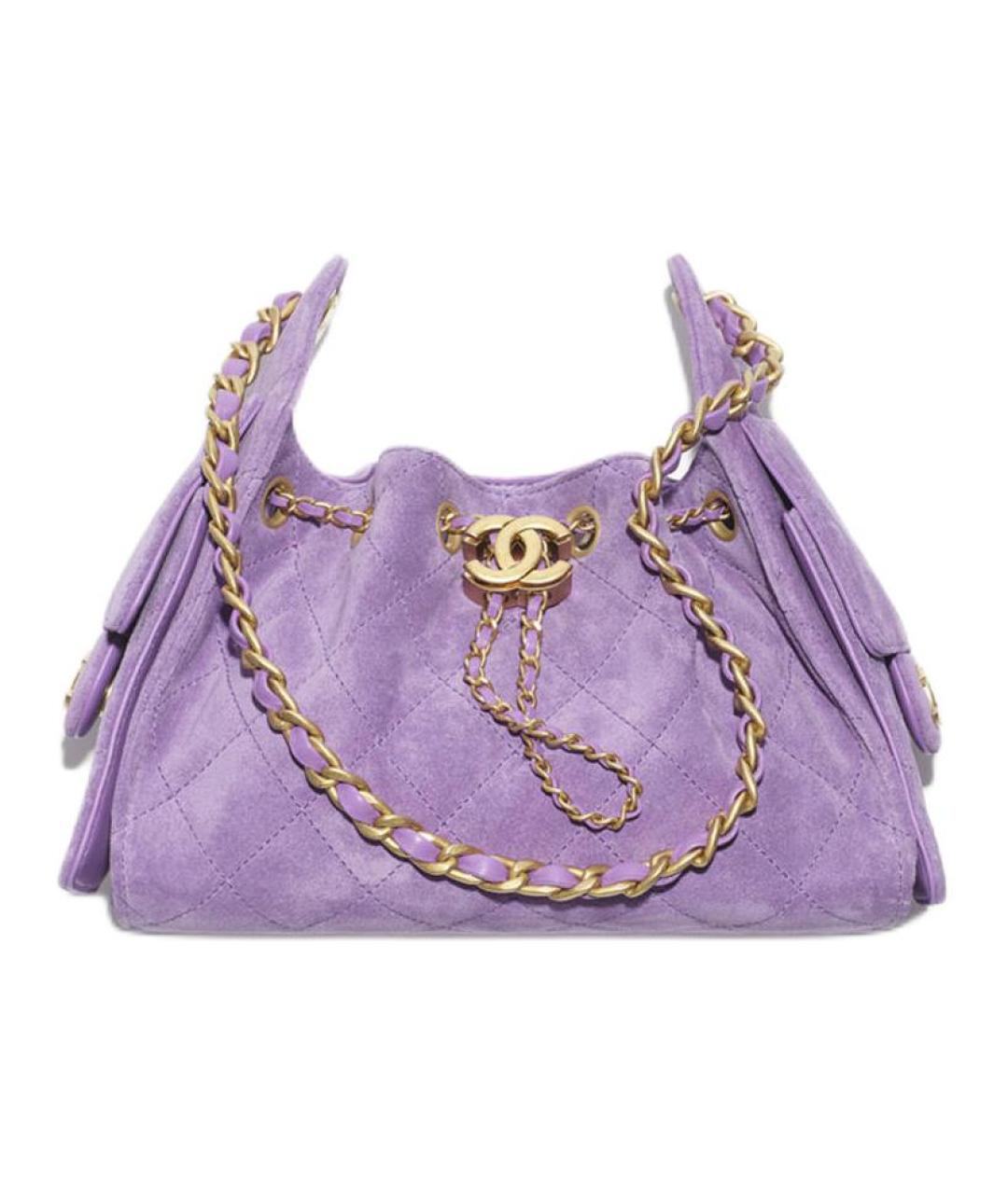 CHANEL Фиолетовая замшевая сумка через плечо, фото 2