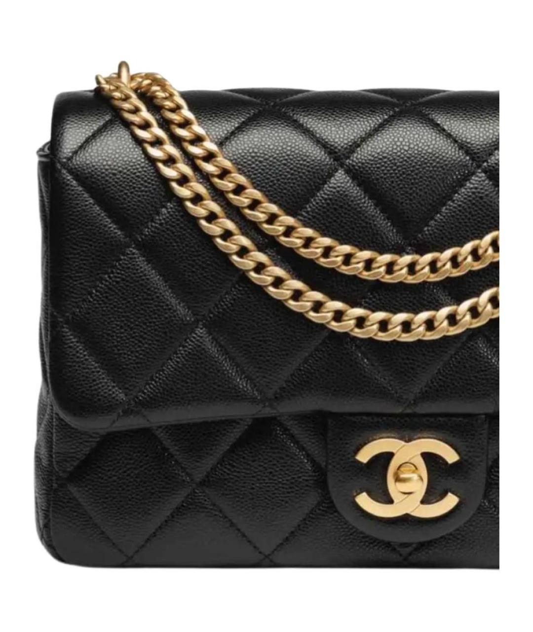 CHANEL Черная кожаная сумка через плечо, фото 3