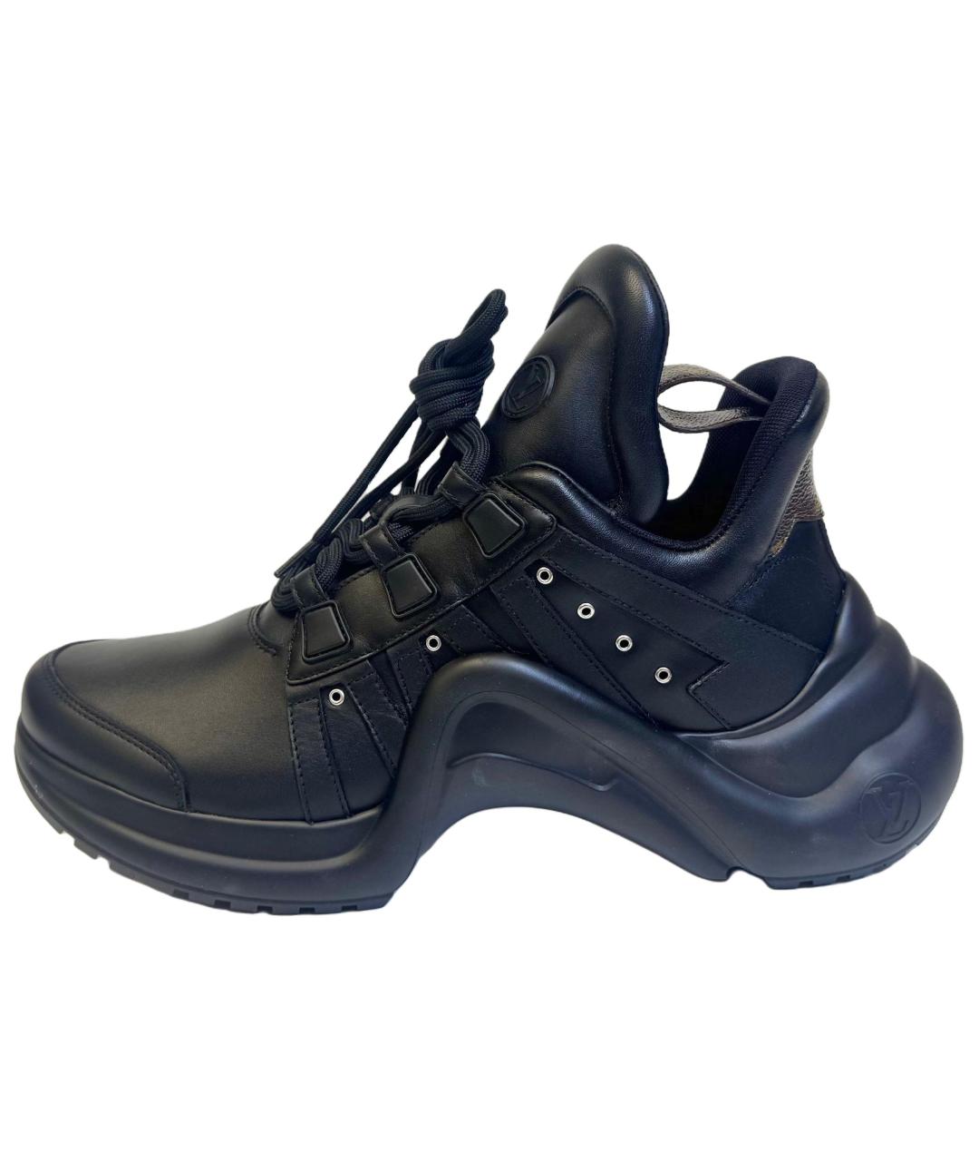 LOUIS VUITTON Черные кожаные кроссовки, фото 5