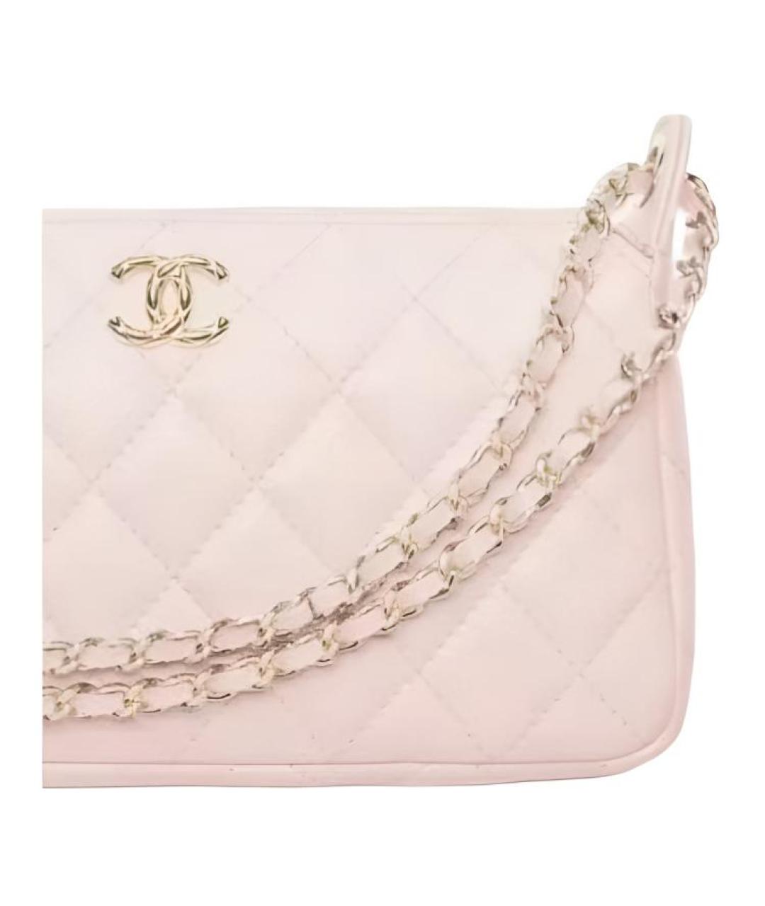 CHANEL Розовая кожаная сумка через плечо, фото 2