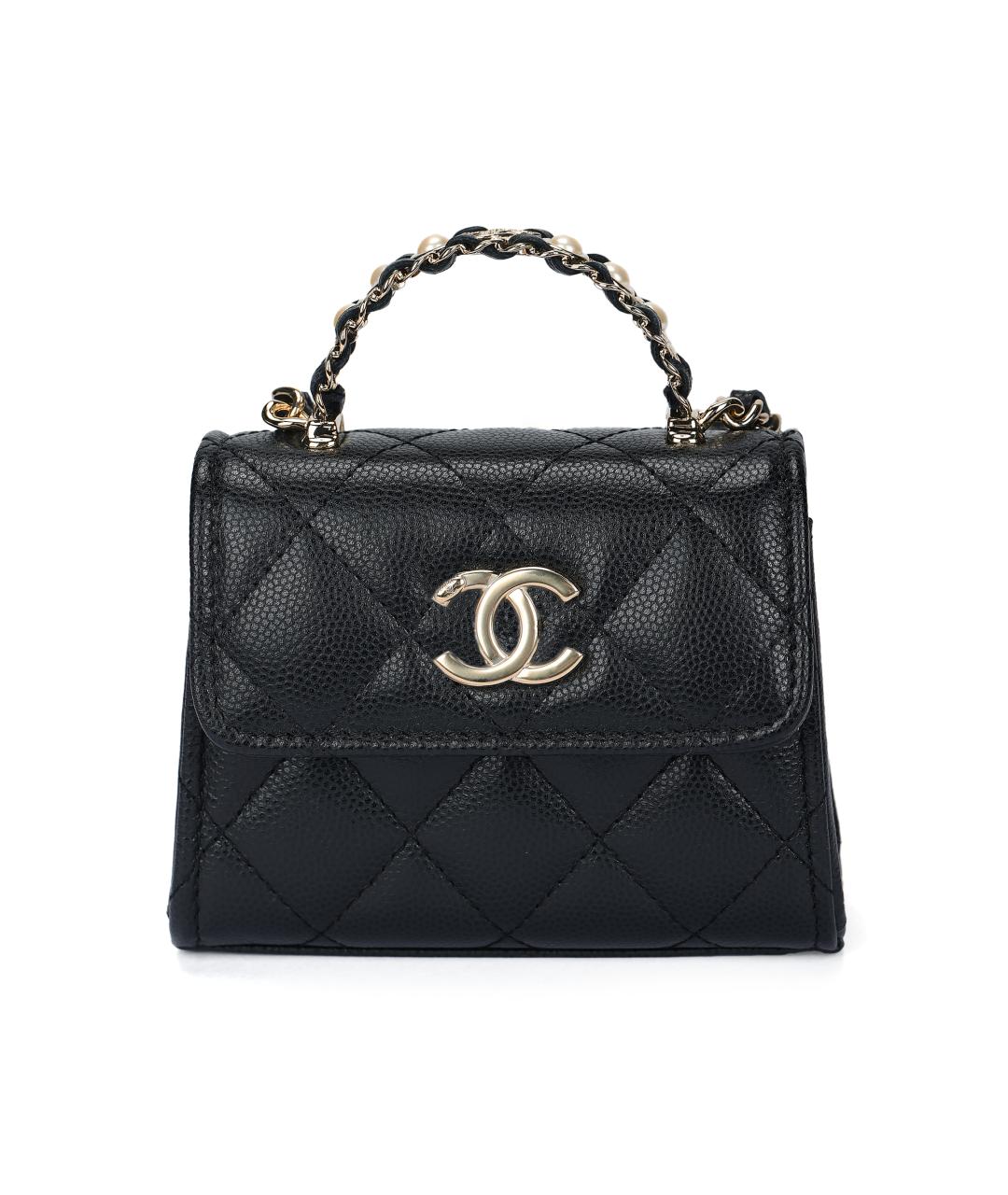CHANEL Черная кожаная сумка через плечо, фото 5