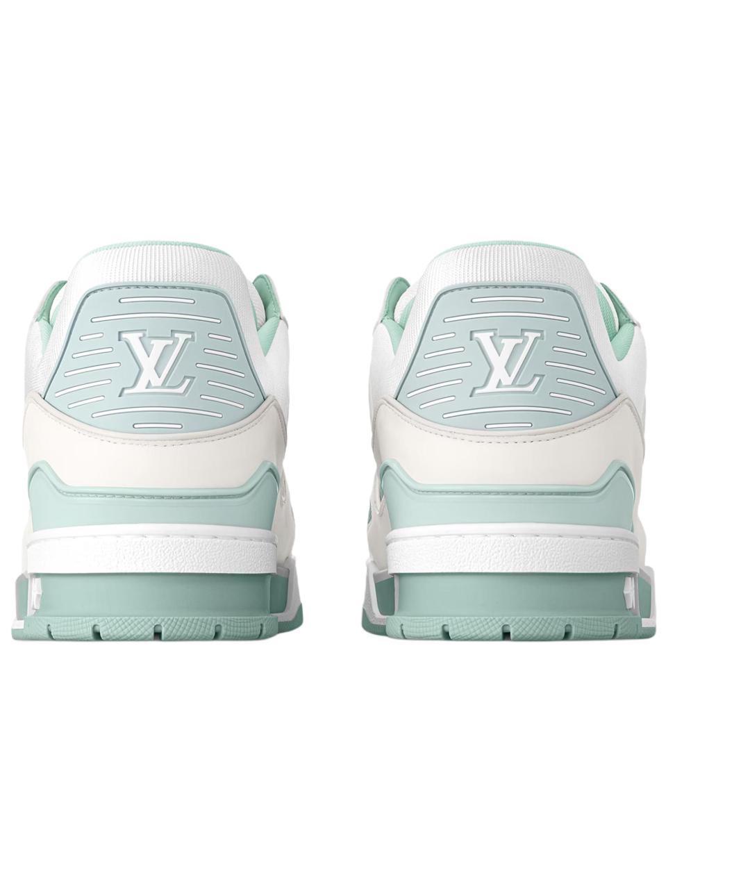 LOUIS VUITTON Зеленые кожаные низкие кроссовки / кеды, фото 5