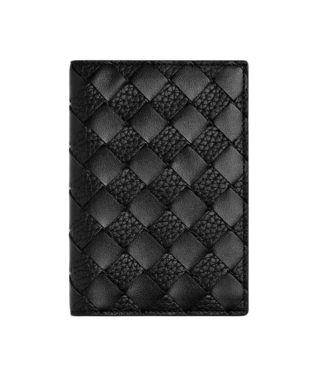 BOTTEGA VENETA Черная кожаная визитница, фото 1