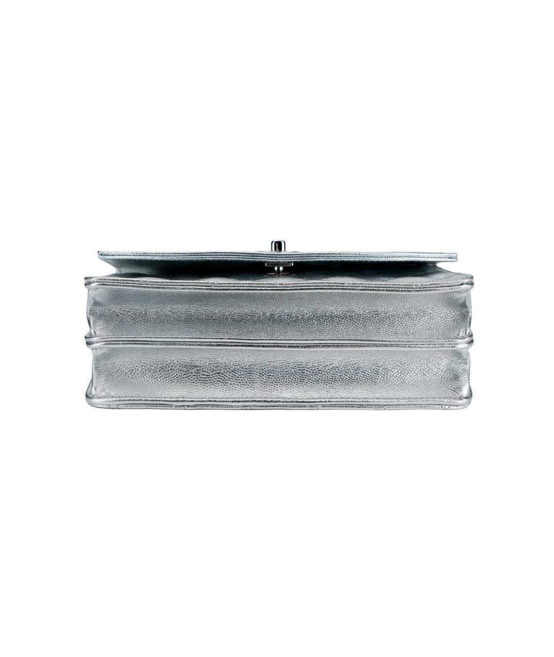 CHANEL Серебряная кожаная сумка через плечо, фото 4