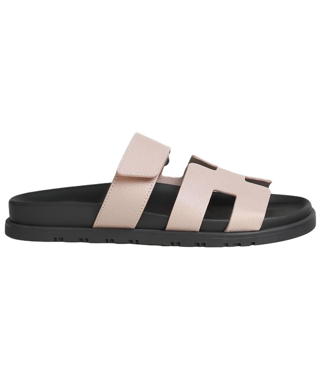 HERMES Розовые кожаные сандалии, фото 1