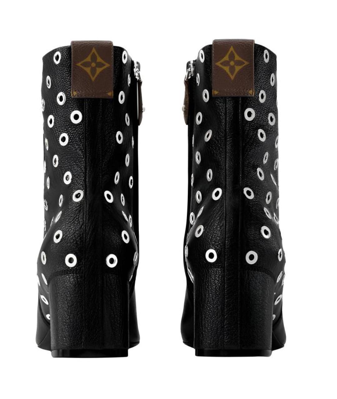 LOUIS VUITTON Черные кожаные сапоги, фото 4