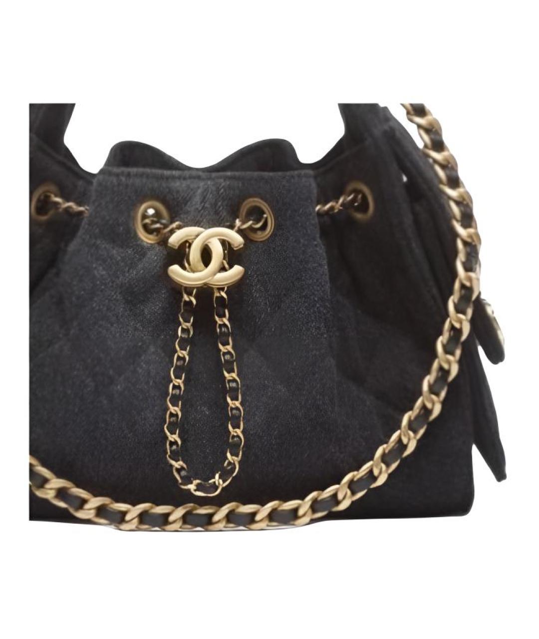 CHANEL Серая деним сумка через плечо, фото 3