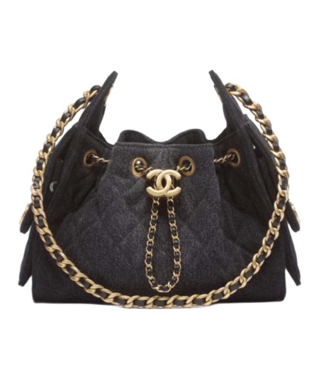 CHANEL Серая деним сумка через плечо, фото 1
