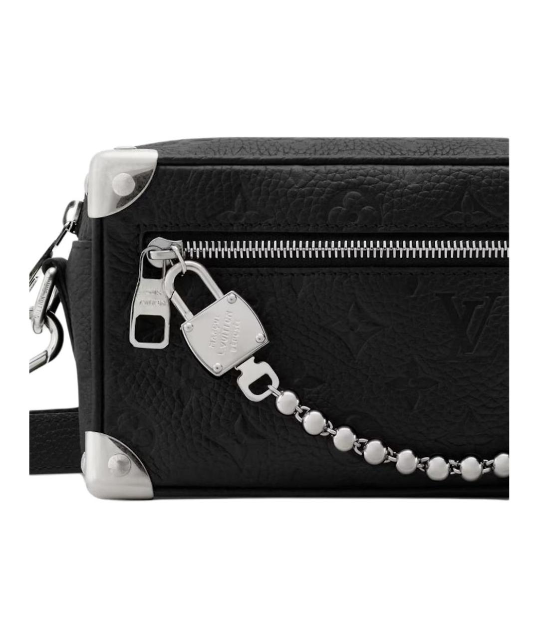 LOUIS VUITTON Черная кожаная сумка на плечо, фото 5