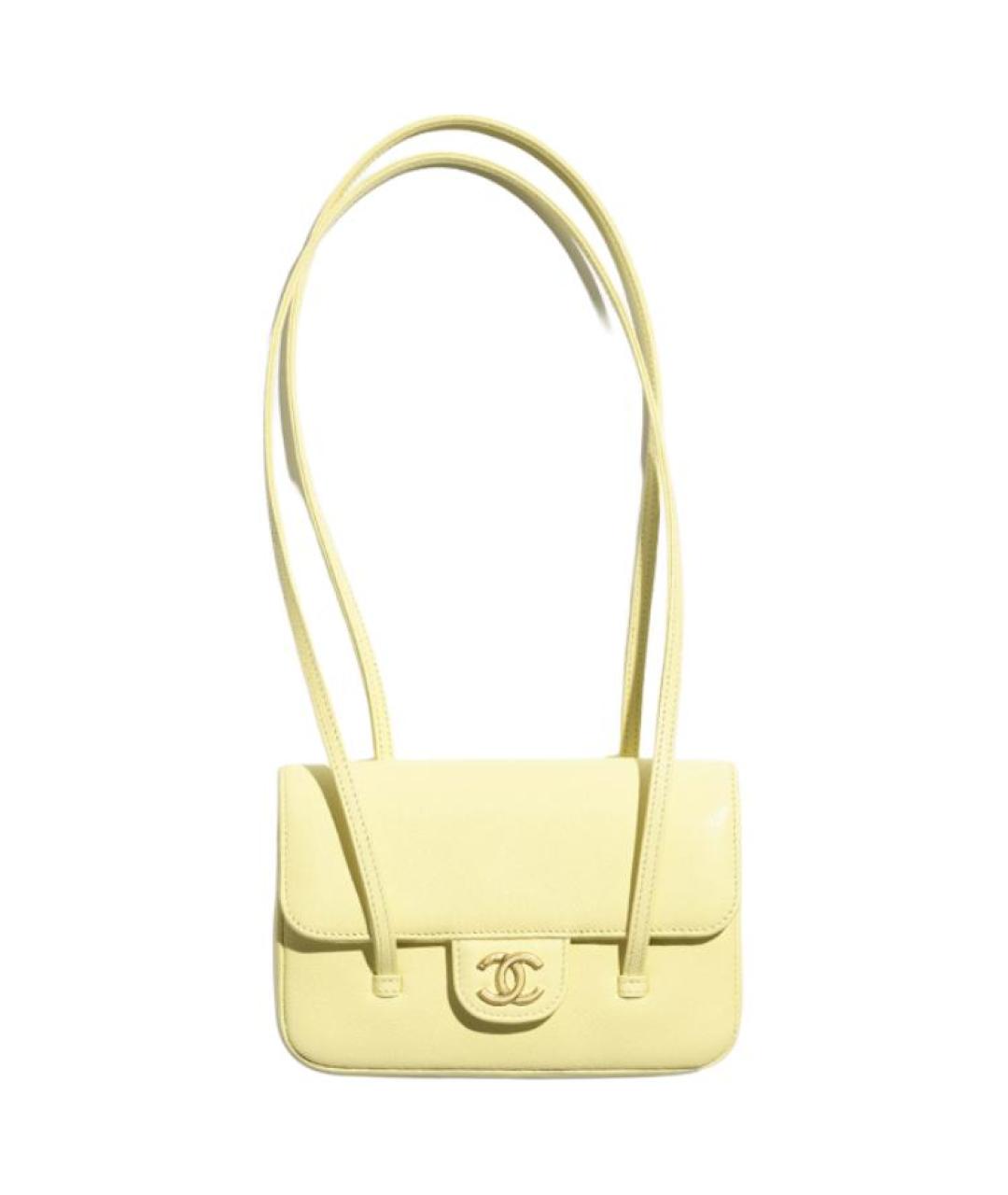 CHANEL Желтая кожаная сумка через плечо, фото 1