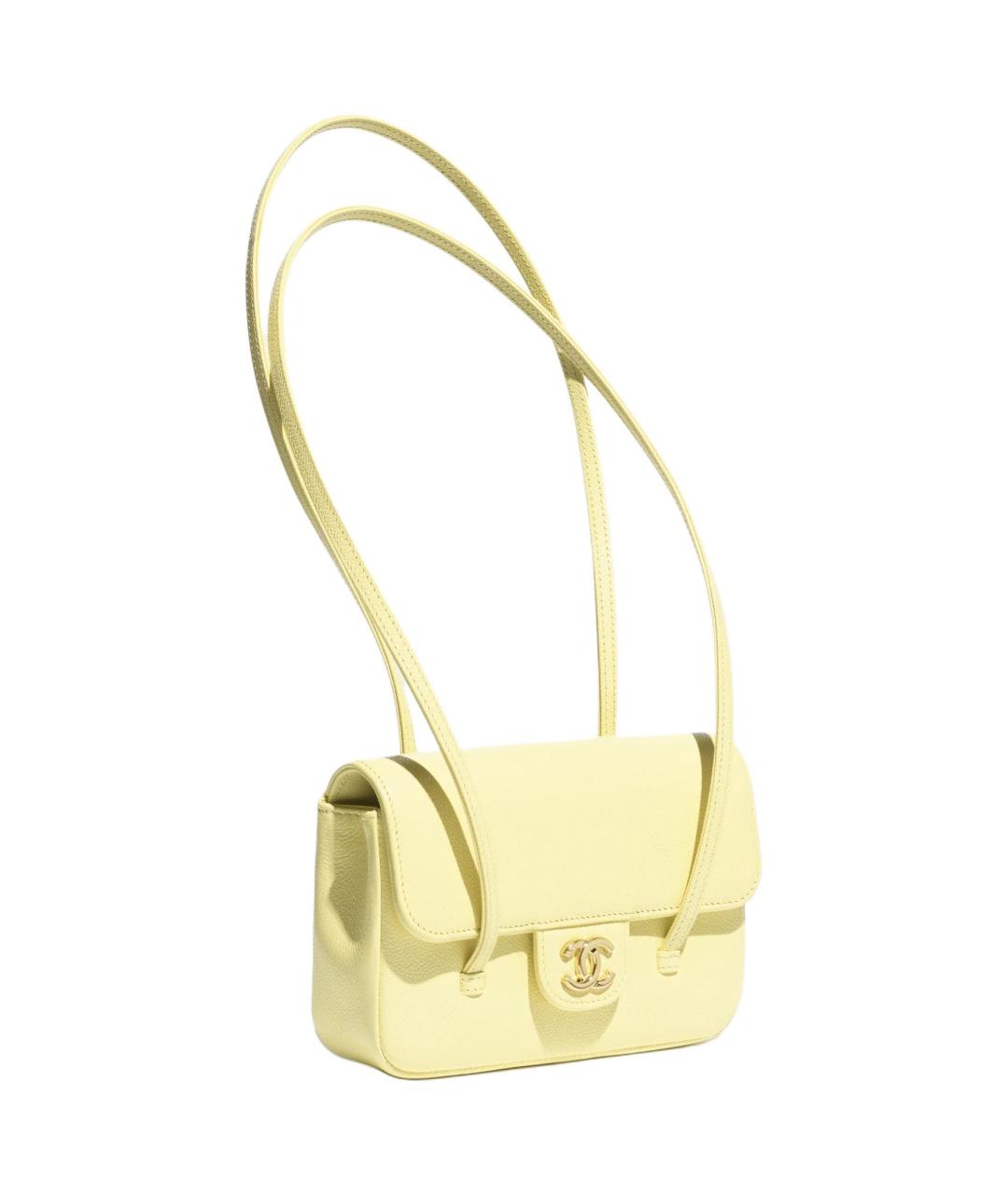 CHANEL Желтая кожаная сумка через плечо, фото 2