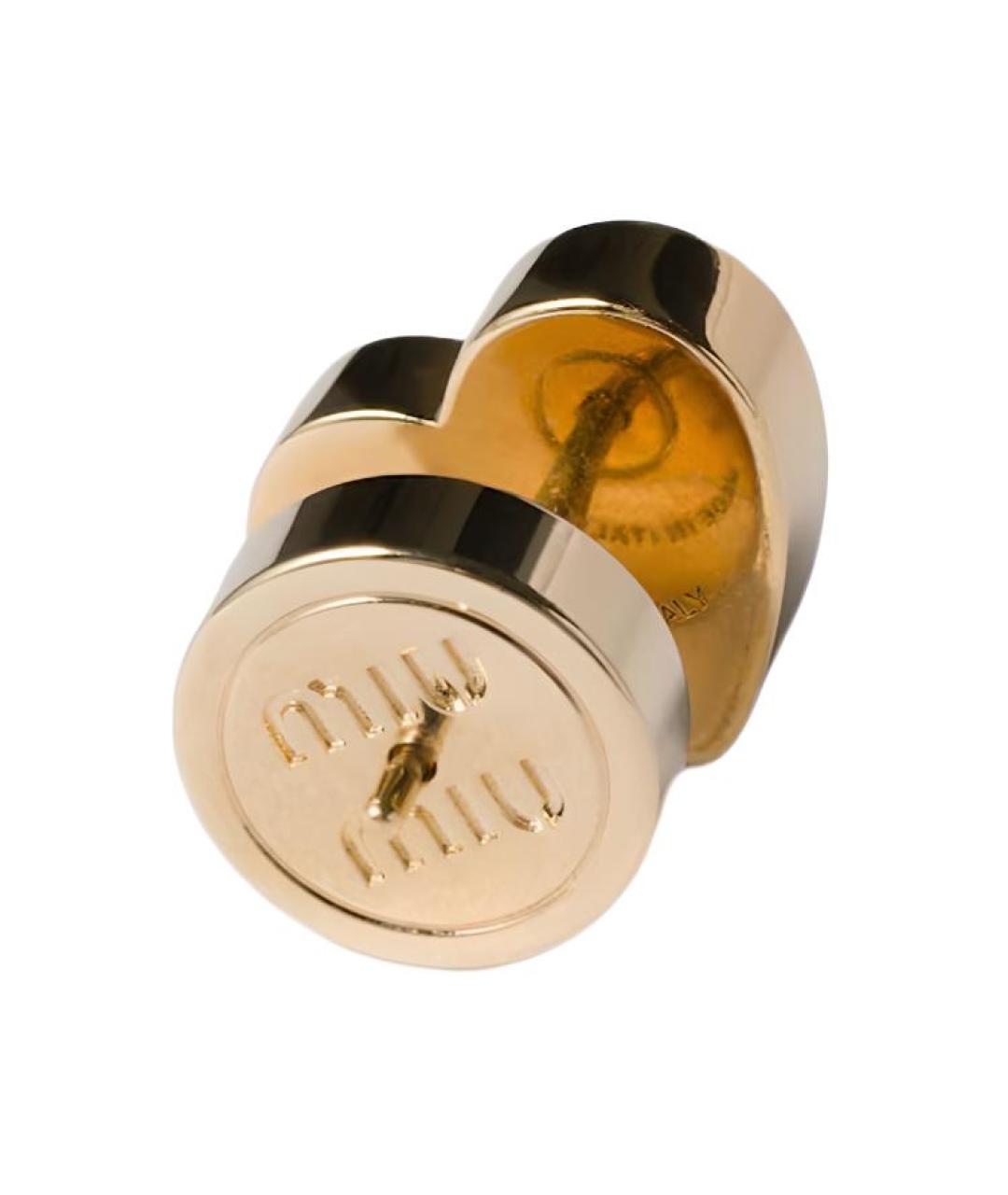 MIU MIU Золотые латунные серьги, фото 2