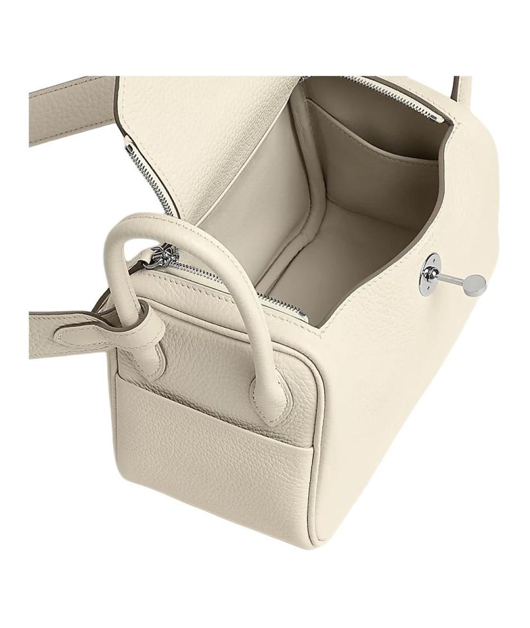 HERMES Белая кожаная сумка через плечо, фото 3