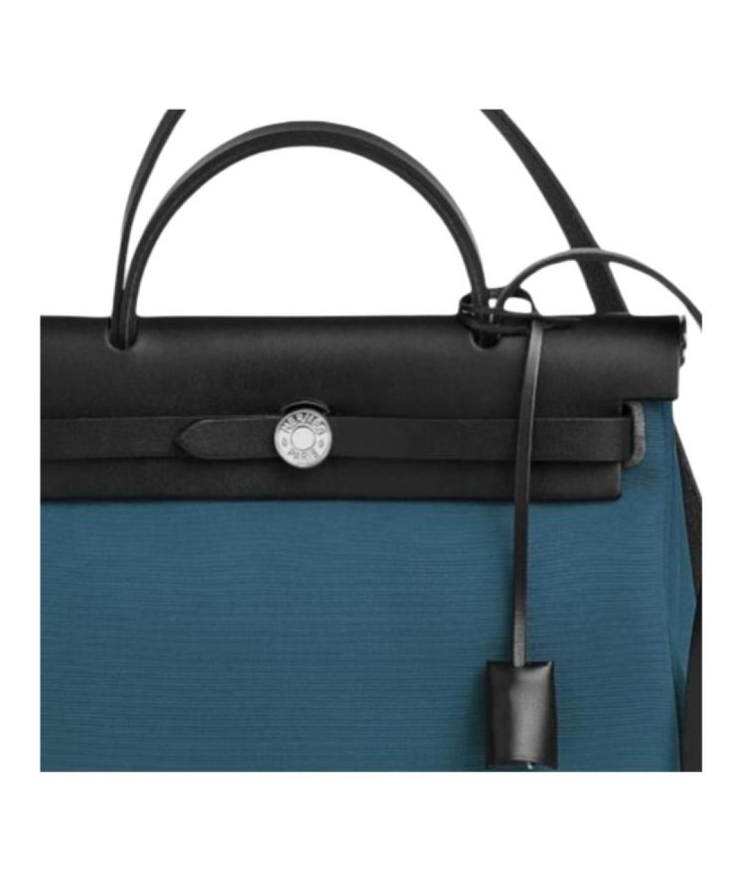 HERMES Синяя сумка с короткими ручками, фото 4