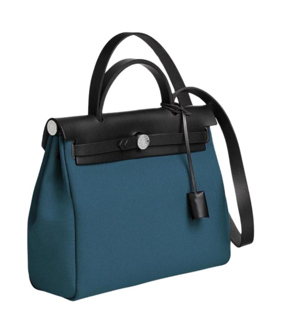 HERMES Синяя сумка с короткими ручками, фото 2